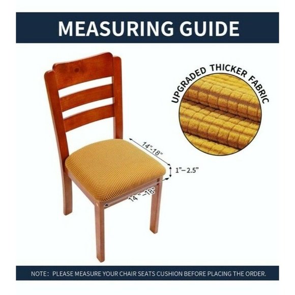 AlGaiety Dining Chair SlipCovers Set of 4 in Gold - Picture 7 of 8